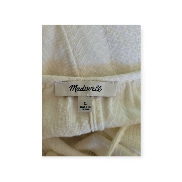 Madewell white Lightestspun Tie-Strap Ruffle-Hem Cover-Up Dress size L - Picture 9 of 16